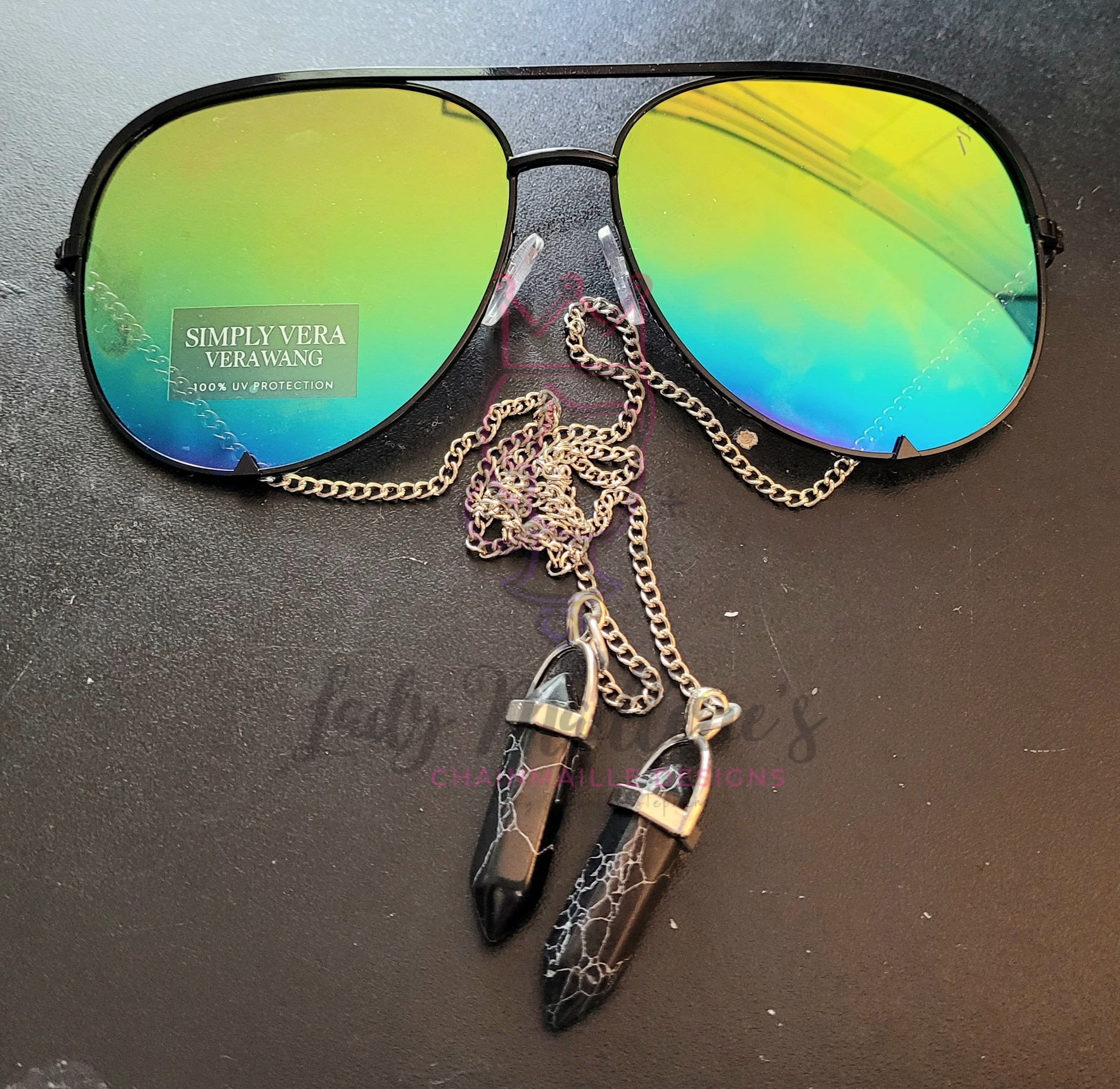 Armless Sunglasses with Weighted Chains LadyMaillerieDesigns