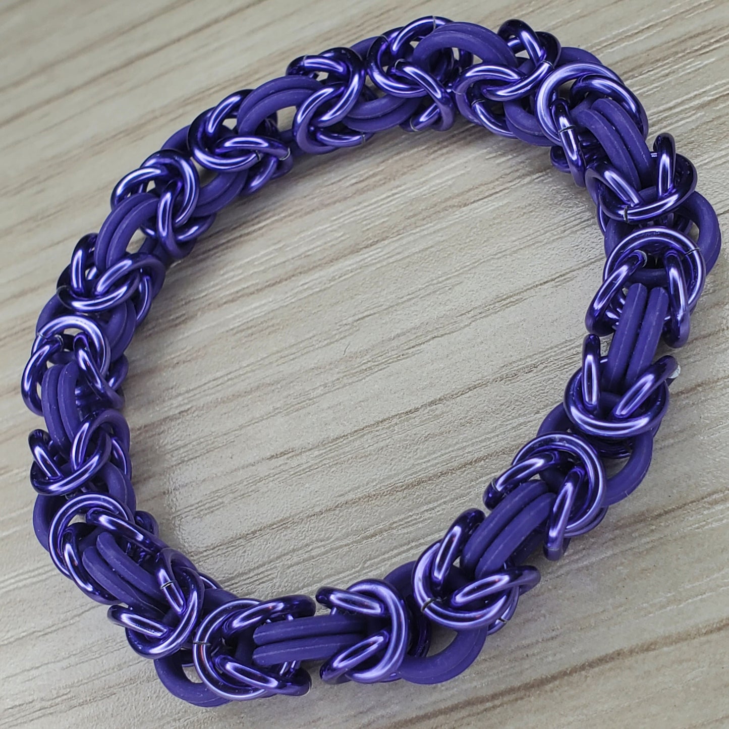 Purple Rubber Byzantine Bracelet